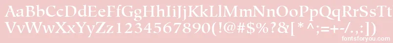 HiroshigeLtMedium-Schriftart – Weiße Schriften auf rosa Hintergrund
