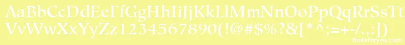 Шрифт HiroshigeLtMedium – белые шрифты на жёлтом фоне