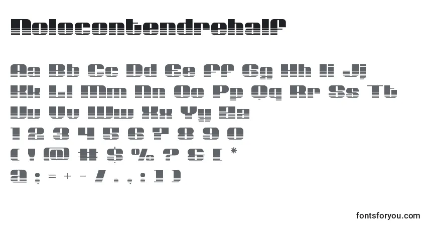 Шрифт Nolocontendrehalf – алфавит, цифры, специальные символы
