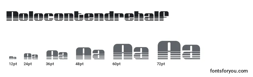 Размеры шрифта Nolocontendrehalf