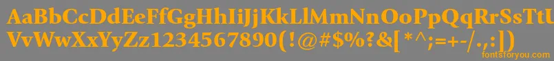 フォントGiovannistdBlack – オレンジの文字は灰色の背景にあります。