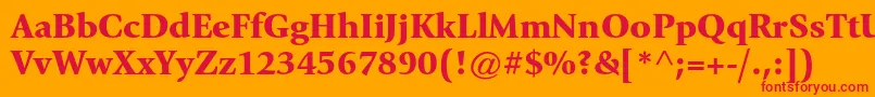 GiovannistdBlack Font – Red Fonts on Orange Background