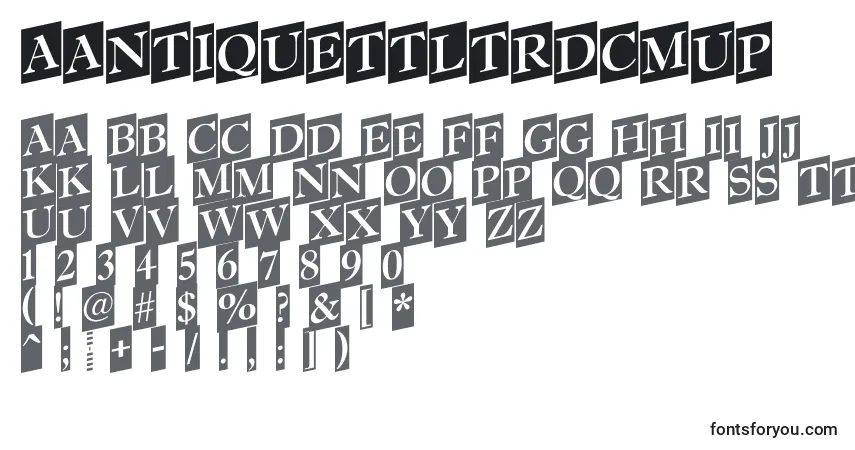A fonte AAntiquettltrdcmup – alfabeto, números, caracteres especiais