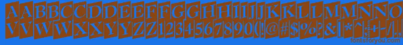 AAntiquettltrdcmup Font – Brown Fonts on Blue Background