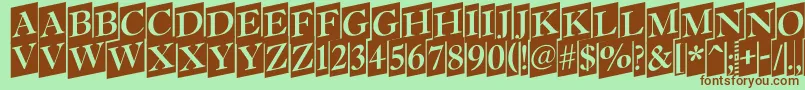 AAntiquettltrdcmup Font – Brown Fonts on Green Background