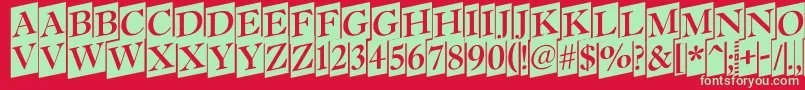 AAntiquettltrdcmup Font – Green Fonts on Red Background