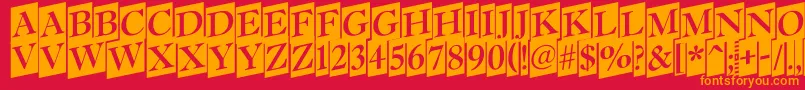 AAntiquettltrdcmup Font – Orange Fonts on Red Background