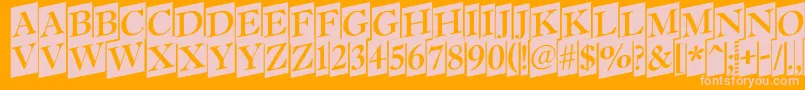 Fonte AAntiquettltrdcmup – fontes rosa em um fundo laranja