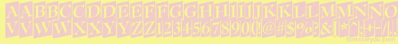 Czcionka AAntiquettltrdcmup – różowe czcionki na żółtym tle