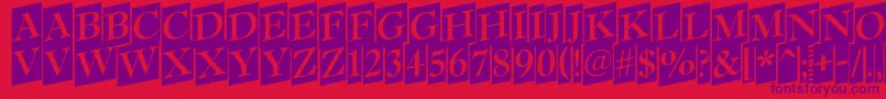 AAntiquettltrdcmup-Schriftart – Violette Schriften auf rotem Hintergrund