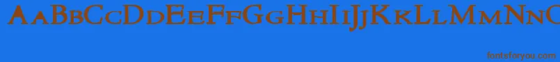 NewstylesmallcapsBold Font – Brown Fonts on Blue Background