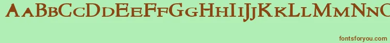 NewstylesmallcapsBold-Schriftart – Braune Schriften auf grünem Hintergrund