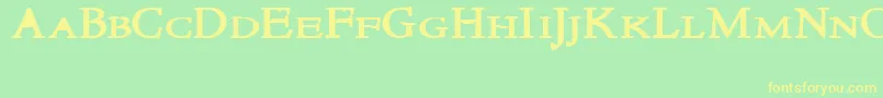 NewstylesmallcapsBold-Schriftart – Gelbe Schriften auf grünem Hintergrund