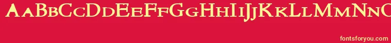 NewstylesmallcapsBold Font – Yellow Fonts on Red Background