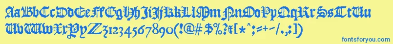 Jblack-Schriftart – Blaue Schriften auf gelbem Hintergrund