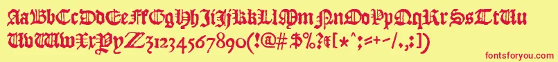 Jblack Font – Red Fonts on Yellow Background