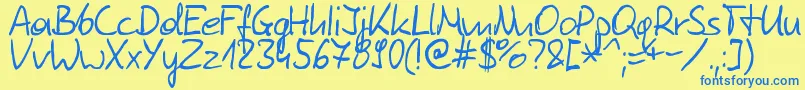 Tomaszskowronski Font – Blue Fonts on Yellow Background