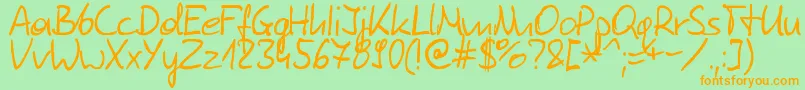 Tomaszskowronski Font – Orange Fonts on Green Background