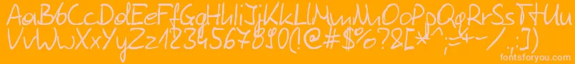 Шрифт Tomaszskowronski – розовые шрифты на оранжевом фоне