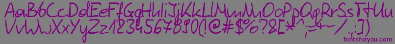 Шрифт Tomaszskowronski – фиолетовые шрифты на сером фоне