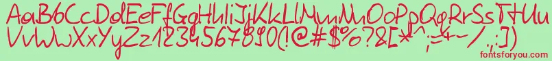 Шрифт Tomaszskowronski – красные шрифты на зелёном фоне