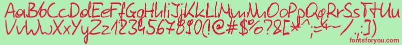 Tomaszskowronski Font – Red Fonts on Green Background