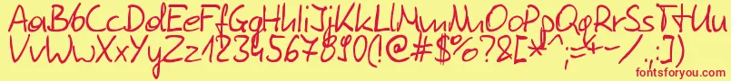 Tomaszskowronski Font – Red Fonts on Yellow Background