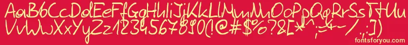 Tomaszskowronski Font – Yellow Fonts on Red Background