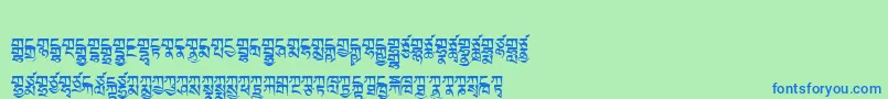 Tibetanmachineweb2 Font – Blue Fonts on Green Background