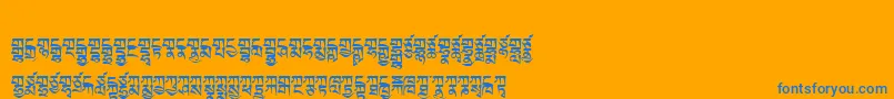 Tibetanmachineweb2 Font – Blue Fonts on Orange Background