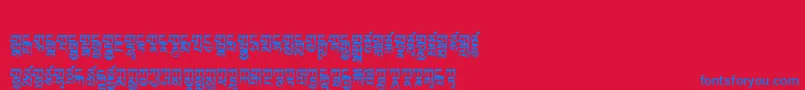 Tibetanmachineweb2 Font – Blue Fonts on Red Background