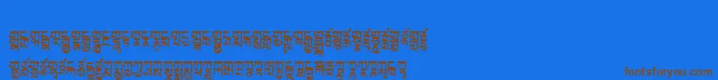 Tibetanmachineweb2 Font – Brown Fonts on Blue Background