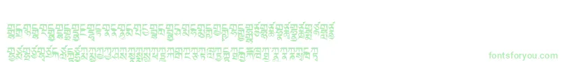 Tibetanmachineweb2-Schriftart – Grüne Schriften auf weißem Hintergrund