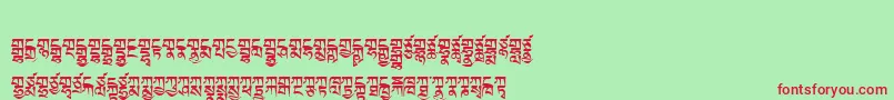 Tibetanmachineweb2 Font – Red Fonts on Green Background