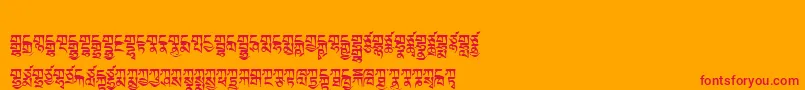 Tibetanmachineweb2 Font – Red Fonts on Orange Background