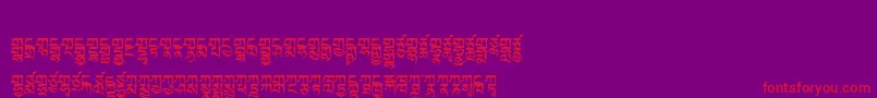 Tibetanmachineweb2-Schriftart – Rote Schriften auf violettem Hintergrund