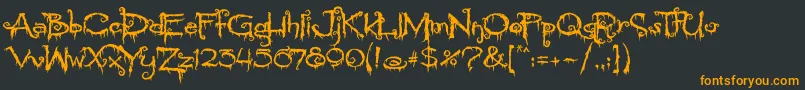 PyriteCrypt-Schriftart – Orangefarbene Schriften auf schwarzem Hintergrund