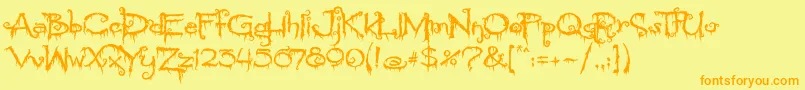 PyriteCrypt Font – Orange Fonts on Yellow Background