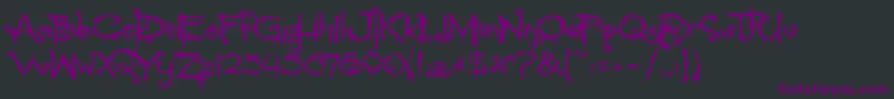 Fonte PyriteCrypt – fontes roxas em um fundo preto