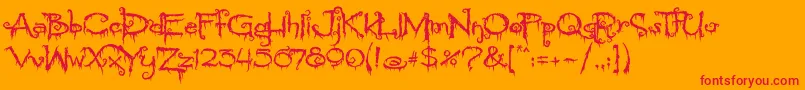 PyriteCrypt Font – Red Fonts on Orange Background