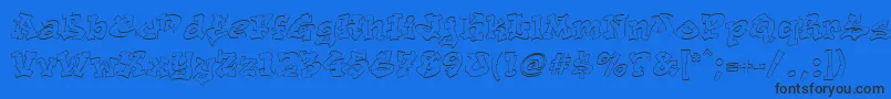 Aerosol-fontti – mustat fontit sinisellä taustalla