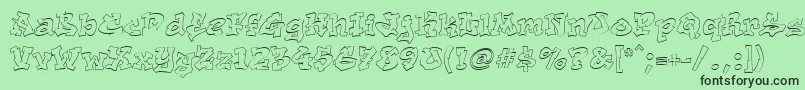 フォントAerosol – 緑の背景に黒い文字