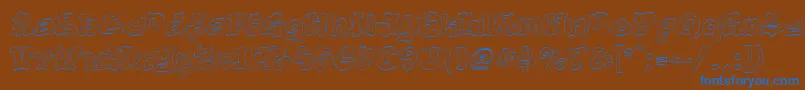 フォントAerosol – 茶色の背景に青い文字