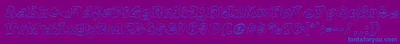 フォントAerosol – 紫色の背景に青い文字