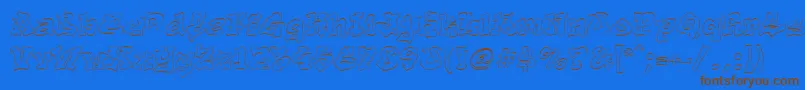 Aerosol-Schriftart – Braune Schriften auf blauem Hintergrund