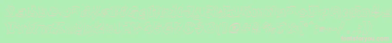 フォントAerosol – 緑の背景にピンクのフォント