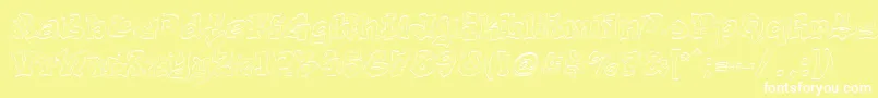 Aerosol-Schriftart – Weiße Schriften auf gelbem Hintergrund