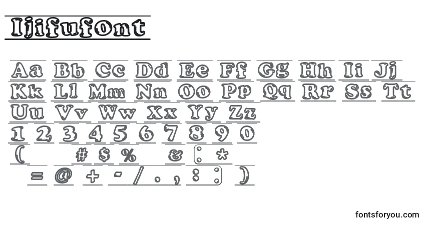 Schriftart Ijifufont – Alphabet, Zahlen, spezielle Symbole