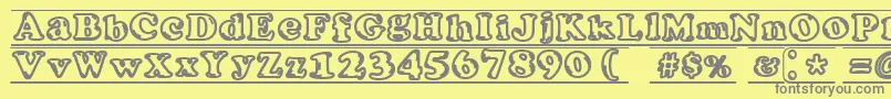 フォントIjifufont – 黄色の背景に灰色の文字