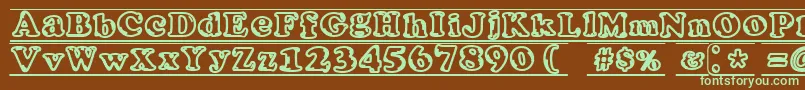 Ijifufont Font – Green Fonts on Brown Background